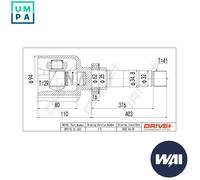 JOINT KIT DRIVE SHAFT DP2110.10.1631 FOR PEUGEOT BOXER/Platform/Chassis/Van 2.2L