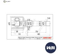 JOINT KIT DRIVE SHAFT DP2110.10.1631 FOR PEUGEOT BOXER/Platform/Chassis/Van 2.2L