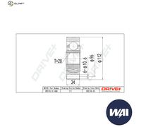JOINT KIT DRIVE SHAFT DP2110.10.1658 FOR VW AUDI PORSCHE CNFB/CSHA/CNEA 2.0L Q7