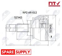 JOINT KIT, DRIVE SHAFT FOR ALFA ROMEO 147 GT NTY NPZ-AR-012 FITS WHEEL SIDE