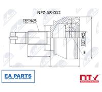 Joint Kit, drive shaft for ALFA ROMEO 147 GT NTY NPZ-AR-012 fits Wheel Side