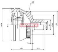 JOINT KIT, DRIVE SHAFT FOR AUDI A1 A2 A4 A6 KAMOKA 6560 FITS WHEEL SIDE