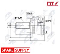 JOINT KIT, DRIVE SHAFT FOR KIA NTY NPZ-KA-353 FITS REAR AXLE, WHEEL SIDE