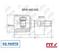 Joint Kit, drive shaft for MAZDA B-SERIE BT-50 Pickup NTY NPW-MZ-035