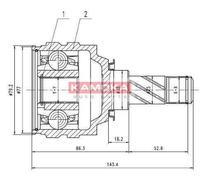 JOINT KIT, DRIVE SHAFT FOR OPEL CORSA C KAMOKA 8717 FITS FRONT AXLE