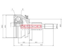 JOINT KIT, DRIVE SHAFT FOR VW CARAVELLE T5 BUS KAMOKA 7526 FITS WHEEL SIDE