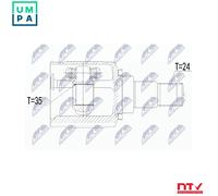 NTY Driveshaft CV Joint NPW-CT-124 Left for CITROËN PEUGEOT