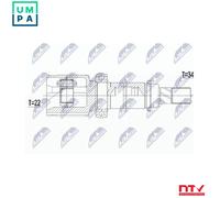 NTY NPW-FR-142 Drive shaft