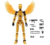 Joint Movable Action Figures, 3D Printed Multi-joint Movable Mannequin Toy With Wings For Kids Birthday Gift And Collectors Home Desktop Decorations (Gold)