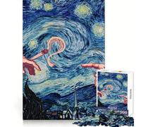 Joint Pass Starry Night 1000 Piece Jigsaw Puzzles for Adults Unwind Game Snug Cut Playful Challenge Wall Accent (50x75cm)
