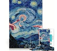 Joint Pass Starry Night Adult Jigsaw Puzzles1000 Pieces DIY Play Perfect Connection Pattern Assemble Art Display (38x26cm)