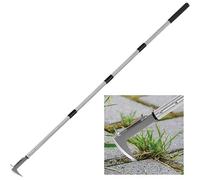 Joint Scraper Weed, Joint Scraper with Long Handle, Stainless Steel Weed Cutter with Serrated L-shaped Edge, Ergonomic Long Handle Weed Remover Device for Garden, Walkway, Paving Stones