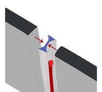 Joint sec autocollant Vertical en verre | Forme en I | Pour une utilisation sur des cloisons de verre | Compatible avec verre de8 mm | 80 cm, 90 cm, 140 cm, 200 cm ou 260 cm | SEAL090