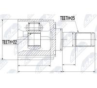 Joint Set Inner Left Kia Cerato II 08-, Venga 09-, Soul 08-, Hyundai I30 07-