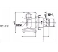 JOINT KIT DRIVE SHAFT 0411-CY2MT FOR MITSUBISHI MIRAGE/VI GALANT/FORTIS/VIII