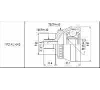 Joint Set Outer Audi A6 1.9TDI 2000-, Passat 1.9TDI 1998- New