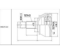 NTY NPZ-FT-034 Joint kit, drive shaft
