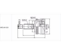 Joint set outer fits for Hyundai Sonata NF 2.0CRDI 2005- new
