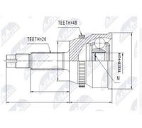 Joint set outer for Toyota Corolla, Auris 1.4, 1.6 2006- / New