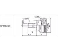 Joint Set Outer Renault Megane I 1.9 DCI 1999-, Scenic 1.9 DCI, Kangoo 2001-