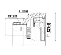 Joint Set Outer VW Sharan, Seat Alhambra, Ford Galaxy 1.8T, 1.9TDI, 2.0, 2.8 V6