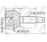 Joint Set Outside Fits for Mazda 6 1.8, 2.0 2002- /+ABS=44T