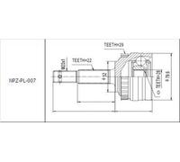 Joint set outside fits for Opel Corsa B 93-, Corsa C 2000- /+ABS=29T/