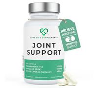 Joint Support Supplement by LLS, UC-II® Collagen, Levagen®, Hyaluronic Acid, Vitamin C, Joint Care & Pain Relief for Men & Women, Knee & Hip Mobility, 2 Month Supply, 60 Capsules, UK Made