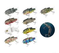 Jointed Swimming Bait Fishing Lure for Perch Bass Pike with Two Section Construction Optimizing Swimming Action and Attraction (A)