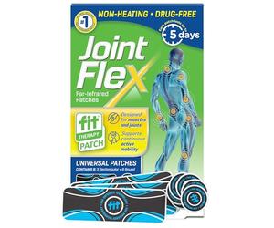 JointFlex FIT Therapy Far Infrared Universal Patch, Supports Continuous Active Mobility for Muscles & Joints, up to 5 Days/Patch, Water Resistant, Non-Heating, Drug-Free, 9-ct, 3 Rectangular/6 Round