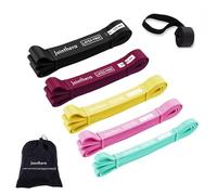 JOINTHERA Premium Latex Free Resistance Bands for Working Out - Set of 5 + Carrying Bag | Non Latex Pull Up Loop Workout Bands Resistance for Women and Men | Stretching, Exercise and Muscle Training