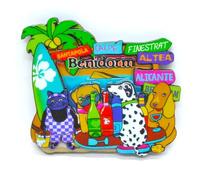 Joints and Cats Altea Benidorm Santa Pola Calpe Finestrat Fridge Magnet. Spanish Flamingo. Flag of Spain. Sevillian Fan