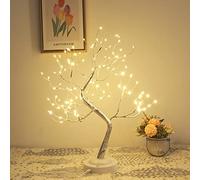 JOINTWIN Fairy Light Tree 108 Led Twinkle Tree Fairy Light Spirit Tree Lamp Battery/USB Operated 6 Hours Timer Function with 8 Lighting Mode Silver Adjustable Branches Home Decoration(Warm White)