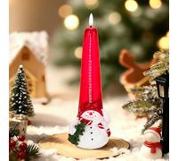 JOIONE Flameless Christmas Countdown Candles with Remote, 3D Flickering Flame Snowman Battery Operated LED Candle, 24-Day Automatic Countdown Electronic Candle, Christmas Decoration for Home