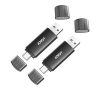 JOIOT USB Flash Drive 64GB 2 Pack Dual-Interface USB-A and Type-C 3.0 Memory Stick USB C Stick Thumb Drive for Smartphone Tablet Computer Mac iPhone 15, Black