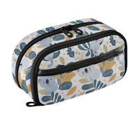 Joisal Cute Koala White Pencil Pouch Organizer for Boys | Calligraphy Pen Case Large See-Through Pouch, Big Capacity Organizer, Elastic Slots, Reinforced Zipper, Lettering Artists