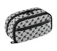 Joisal Dog Mountain Paw Gray Pen Case, Clear PVC | Pencil Pouch with a Dual-window PVC Design, Spill-resistant Finish, and Roomy Two-section Storage for Everyday Carry
