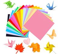 JOISHOP 320 Sheets Origami Paper, 6 x 6 Inch 24 Colors Craft Coloured Paper Double Sided 70gsm for DIY School Arts Crafts Projects
