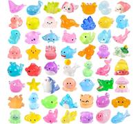 JOISHOP 60pcs Luminous Mini Resin Animals, Tiny Sea Animals Glow in The Dark Miniature Little Ocean Figures Small Plastic Animal for Micro Fairy Garden Dollhouse Hide Crafts Aquarium Decor