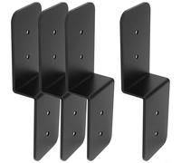 Joist Hanger Brackets, 4 PCS Black 2 Inch Z-Type Post to Beam Tie Plate, Heavy Duty Deck Connector for 2x4 Wood Frame Pergola