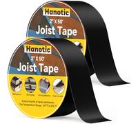 Joist Tape for Decking 50mm x 15.2m (2'' X 50'), 2 Rolls Weather Resistance Butyl Tape, Waterproof and Anti-Corrosion for Extend Deck Life, Self-Adhesive for Wood Joists Decks Rv Beams Roof