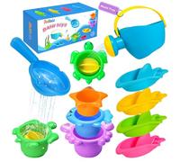 JoiTale Baby Bath Toys for 1 2 3 Year Olds, 10PCS Mould Free Water Play Swimming Pool Toys for Toddler Kids, No Mould Kids Watering Can Bath Boats Bath Spoon Shower Toys for Boys Girls Bathtub Gifts
