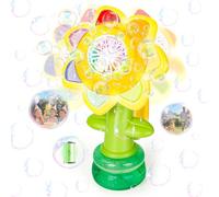 JoiTale Bubble Machine for Kids, Rechargeable Sunflower Dancing Bubble Maker with Swinging Head & Colorful Lights, 3 Modes Automatic Bubble Blower for Toddlers Girls, Outdoor Indoor Party Favors Gift