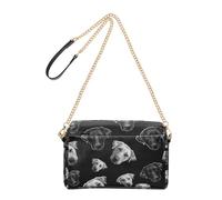 Joitme Black White Labrador Dog Women's Crossbody Handbags Cell Phone Purse Bag PU Leather Shoulder Bag Chain Strap