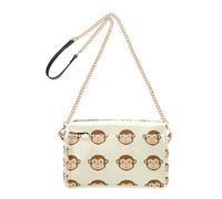Joitme Crossbody Bags for Women Purse Cell Phone Purse Bag Playful Monkey Beige Cute Cartoon PU Leather Shoulder Bag Chain Strap