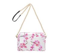 Joitme Crossbody Bags Women Purse Cell Phone Purse Bag Cherry Blossom Branches Watercolor Chain Strap PU Leather Shoulder Bag