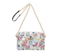 Joitme Crossbody Bags Women Purse Cell Phone Purse Beautiful White Horses Flowers PU Leather Shoulder Bag with Chain Strap