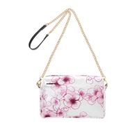 Joitme Crossbody Womens Purse Cell Phone Bag Cute PU Leather Shoulder Bag Chain Strap Blossom Flowers Pink White