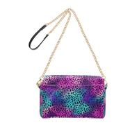 Joitme Crossbody Womens Purse Purple Blue Leopard Print Cell Phone Bag Cute PU Leather Shoulder Bag with Chain Strap
