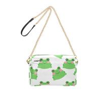 Joitme Cute Cartoon Frogs Smiling Crossbody Bags Women Purse PU Leather Shoulder Bag Chain Strap Cell Phone Bag Purse
